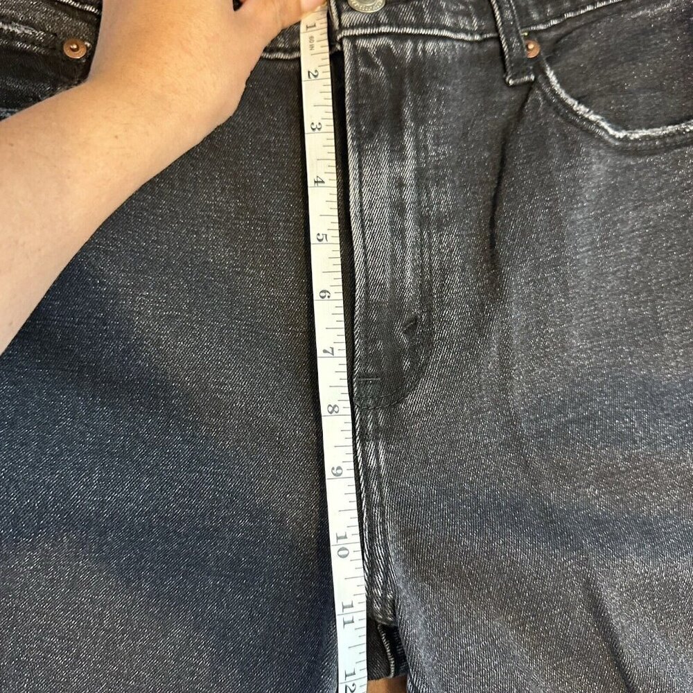 Abercrombie & Fitch Jeans 27/4S Black Ankle Straight Ultra High Rise Distressed - Picture 10 of 11
